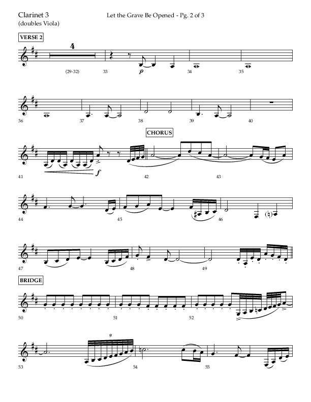 Let The Grave Be Opened (Choral Anthem SATB) Clarinet 3 (Lifeway Choral / Arr. Bradley Knight)