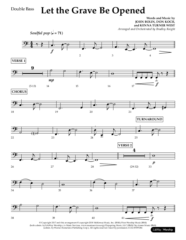 Let The Grave Be Opened (Choral Anthem SATB) Double Bass (Lifeway Choral / Arr. Bradley Knight)