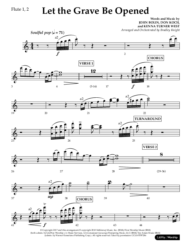 Let The Grave Be Opened (Choral Anthem SATB) Flute 1/2 (Lifeway Choral / Arr. Bradley Knight)