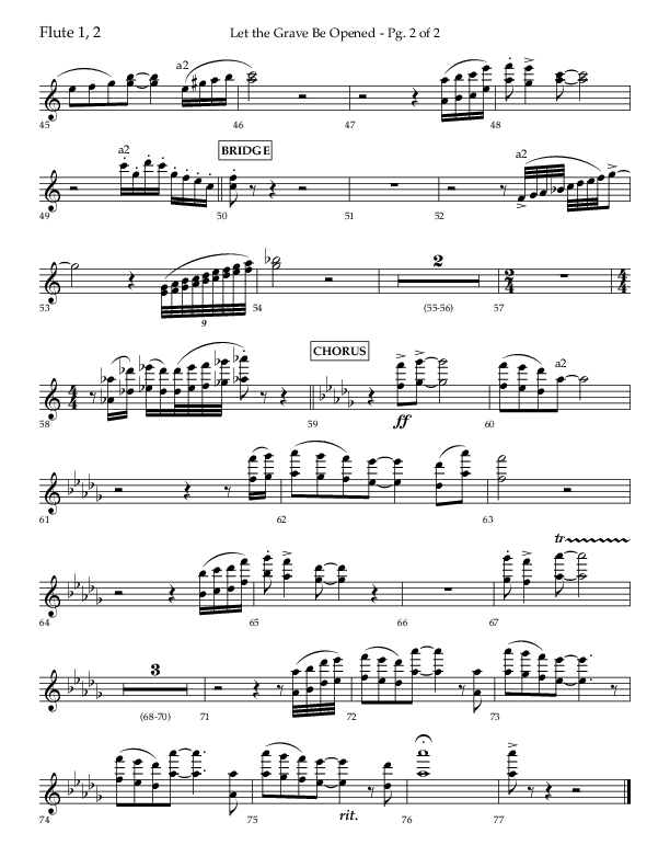 Let The Grave Be Opened (Choral Anthem SATB) Flute 1/2 (Lifeway Choral / Arr. Bradley Knight)