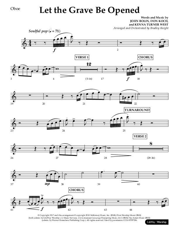 Let The Grave Be Opened (Choral Anthem SATB) Oboe (Lifeway Choral / Arr. Bradley Knight)