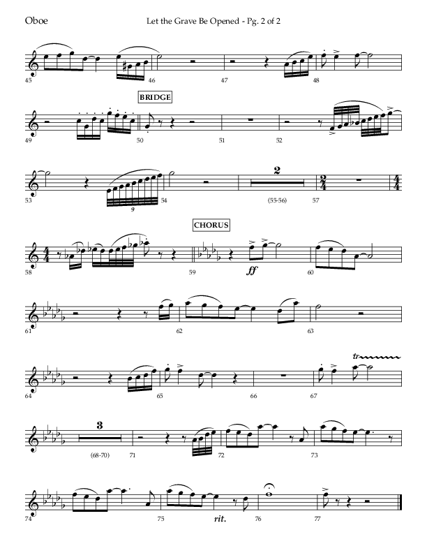 Let The Grave Be Opened (Choral Anthem SATB) Oboe (Lifeway Choral / Arr. Bradley Knight)