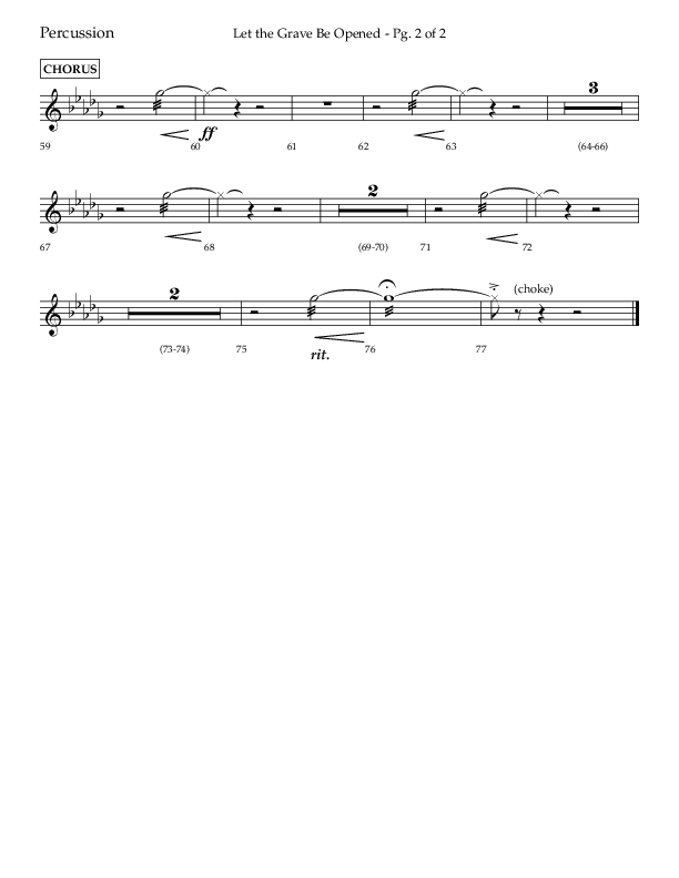 Let The Grave Be Opened (Choral Anthem SATB) Percussion (Lifeway Choral / Arr. Bradley Knight)