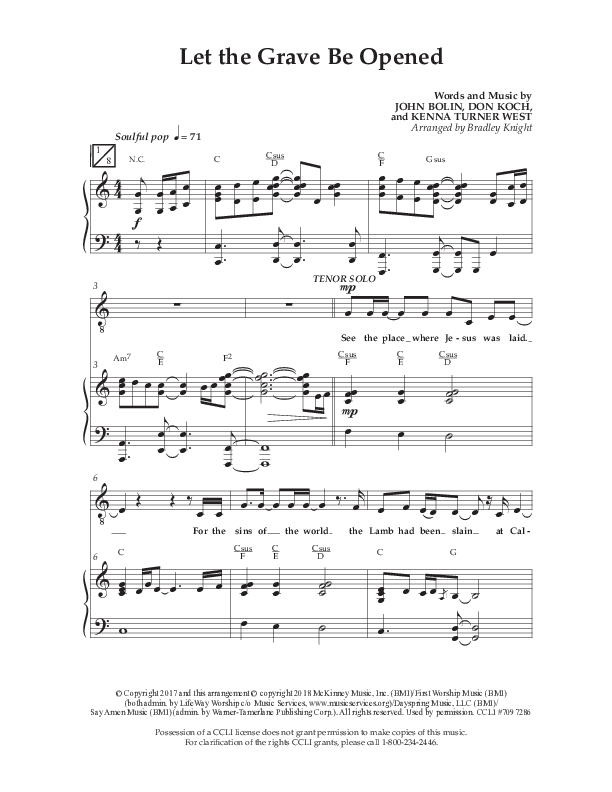 Let The Grave Be Opened (Choral Anthem SATB) Anthem (SATB/Piano) (Lifeway Choral / Arr. Bradley Knight)