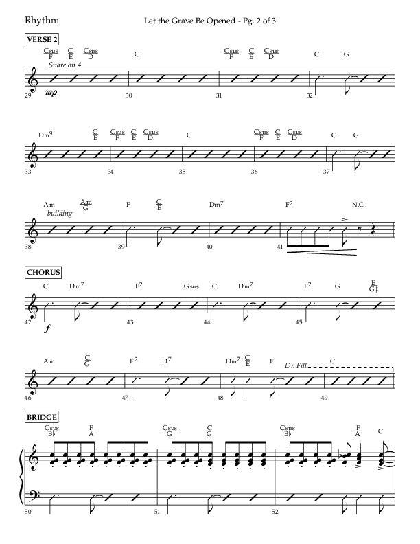 Let The Grave Be Opened (Choral Anthem SATB) Rhythm Chart (Lifeway Choral / Arr. Bradley Knight)