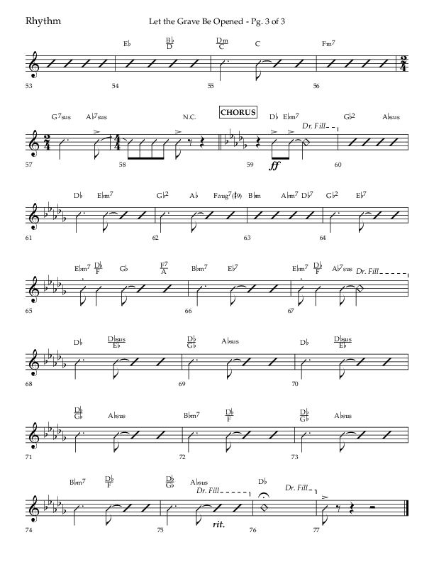 Let The Grave Be Opened (Choral Anthem SATB) Rhythm Chart (Lifeway Choral / Arr. Bradley Knight)