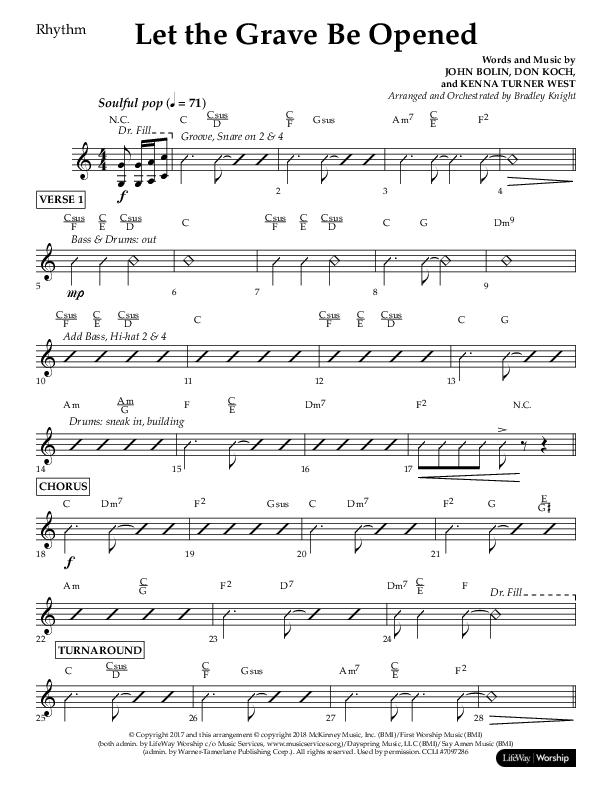 Let The Grave Be Opened (Choral Anthem SATB) Lead Melody & Rhythm (Lifeway Choral / Arr. Bradley Knight)