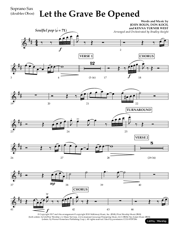 Let The Grave Be Opened (Choral Anthem SATB) Soprano Sax (Lifeway Choral / Arr. Bradley Knight)