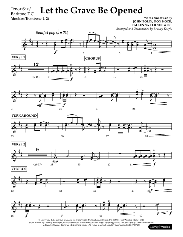Let The Grave Be Opened (Choral Anthem SATB) Tenor Sax/Baritone T.C. (Lifeway Choral / Arr. Bradley Knight)