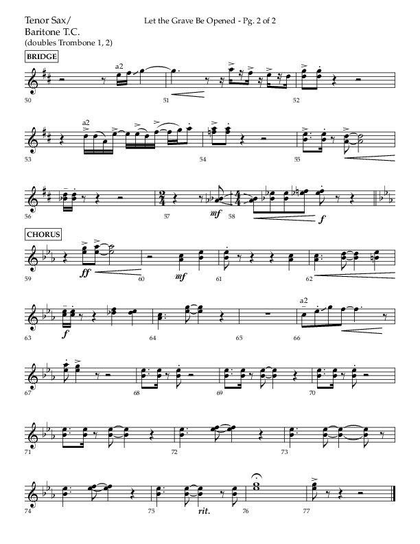 Let The Grave Be Opened (Choral Anthem SATB) Tenor Sax/Baritone T.C. (Lifeway Choral / Arr. Bradley Knight)