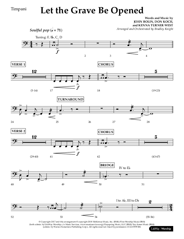Let The Grave Be Opened (Choral Anthem SATB) Timpani (Lifeway Choral / Arr. Bradley Knight)