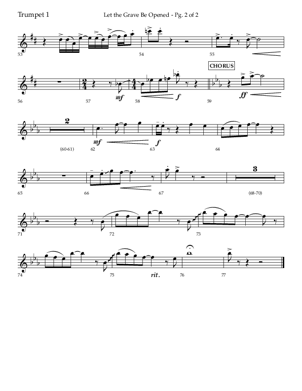 Let The Grave Be Opened (Choral Anthem SATB) Trumpet 1 (Lifeway Choral / Arr. Bradley Knight)