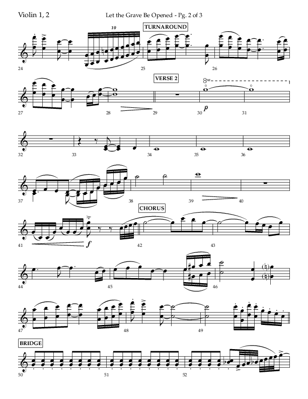 Let The Grave Be Opened (Choral Anthem SATB) Violin 1/2 (Lifeway Choral / Arr. Bradley Knight)