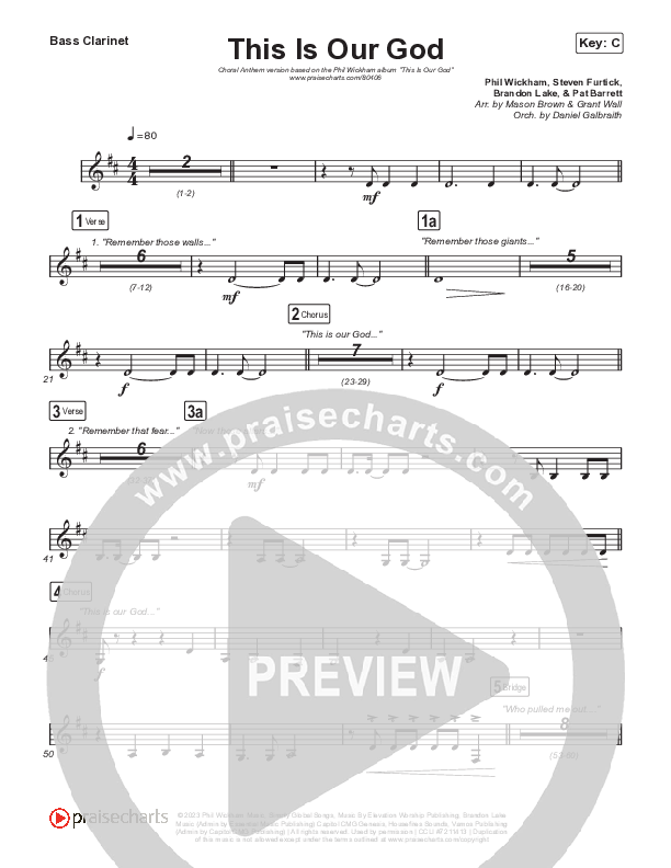 This Is Our God (Choral Anthem SATB) Clarinet 1,2 (Phil Wickham / Arr. Mason Brown)