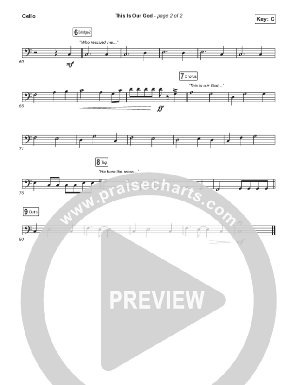 This Is Our God (Choral Anthem SATB) Cello (Phil Wickham / Arr. Mason Brown)