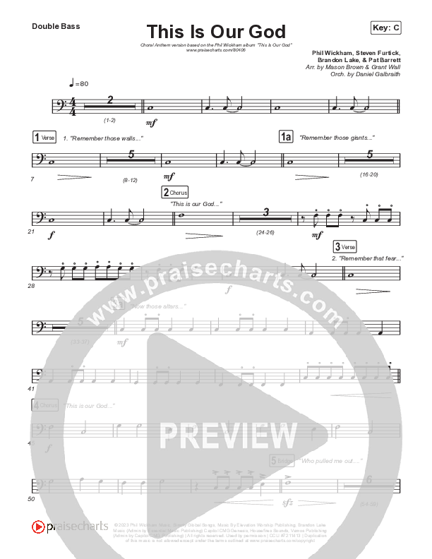 This Is Our God (Choral Anthem SATB) String Bass (Phil Wickham / Arr. Mason Brown)