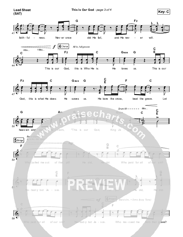 This Is Our God (Choral Anthem SATB) Lead Sheet (SAT) (Phil Wickham / Arr. Mason Brown)