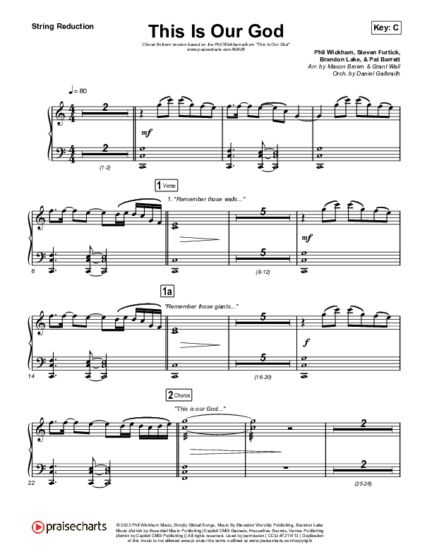 This Is Our God (Choral Anthem SATB) String Reduction (Phil Wickham / Arr. Mason Brown)