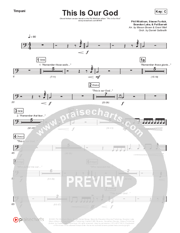 This Is Our God (Choral Anthem SATB) Timpani (Phil Wickham / Arr. Mason Brown)