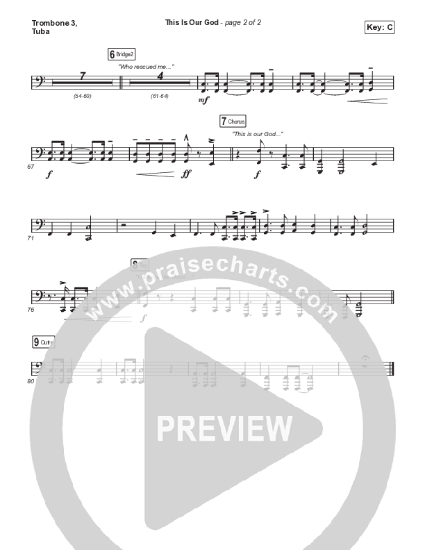 This Is Our God (Choral Anthem SATB) Trombone 3/Tuba (Phil Wickham / Arr. Mason Brown)