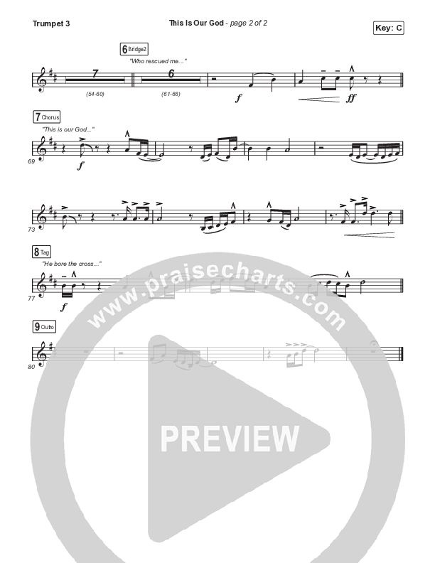 This Is Our God (Choral Anthem SATB) Trumpet 3 (Phil Wickham / Arr. Mason Brown)