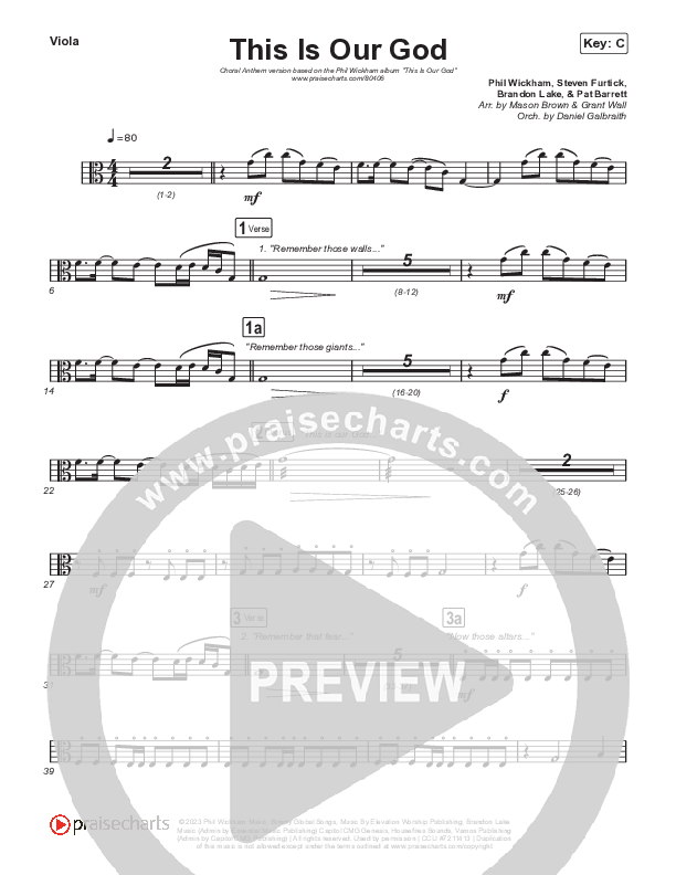 This Is Our God (Choral Anthem SATB) String Pack (Phil Wickham / Arr. Mason Brown)