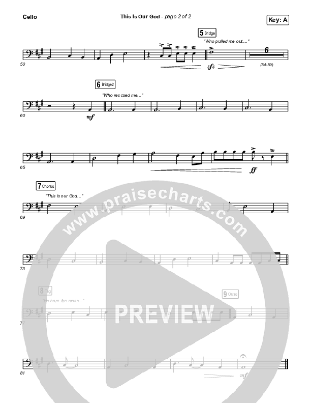 This Is Our God (Worship Choir/SAB) Cello (Phil Wickham / Arr. Mason Brown)