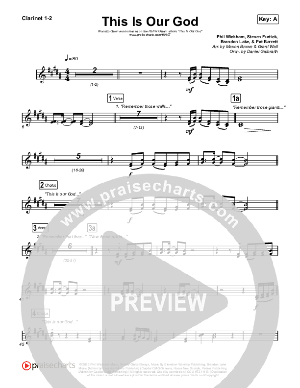 This Is Our God (Worship Choir/SAB) Clarinet 1/2 (Phil Wickham / Arr. Mason Brown)