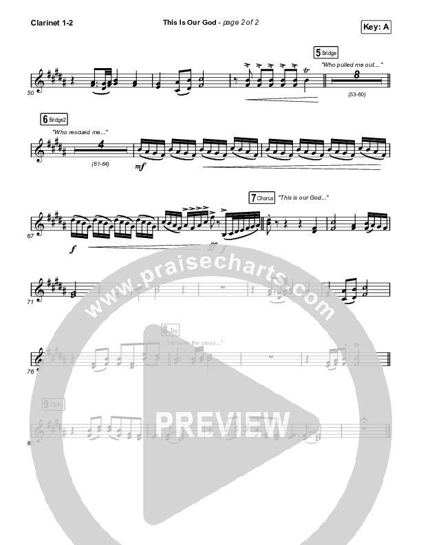 This Is Our God (Worship Choir/SAB) Clarinet 1/2 (Phil Wickham / Arr. Mason Brown)