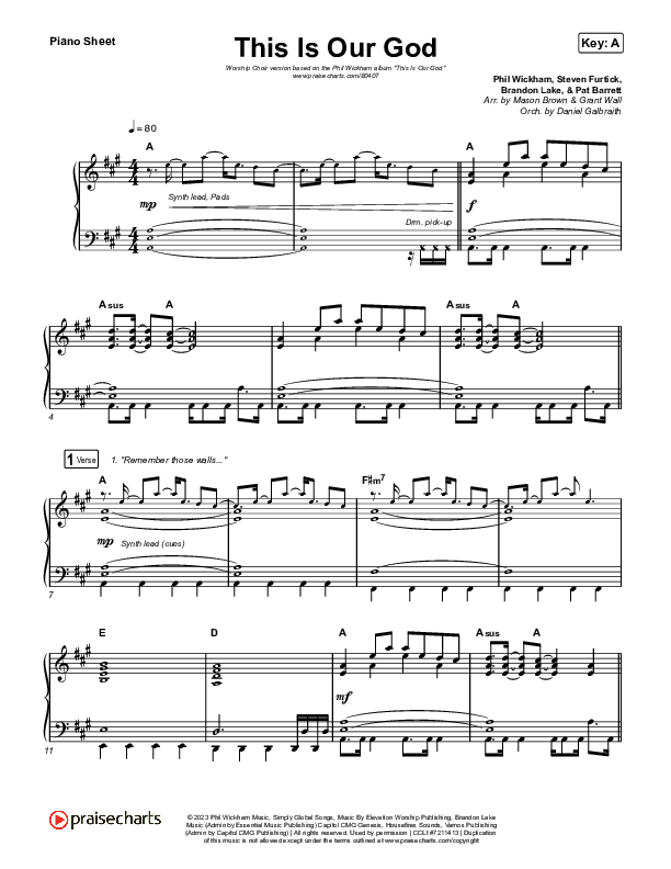 This Is Our God (Worship Choir/SAB) Piano Sheet (Phil Wickham / Arr. Mason Brown)