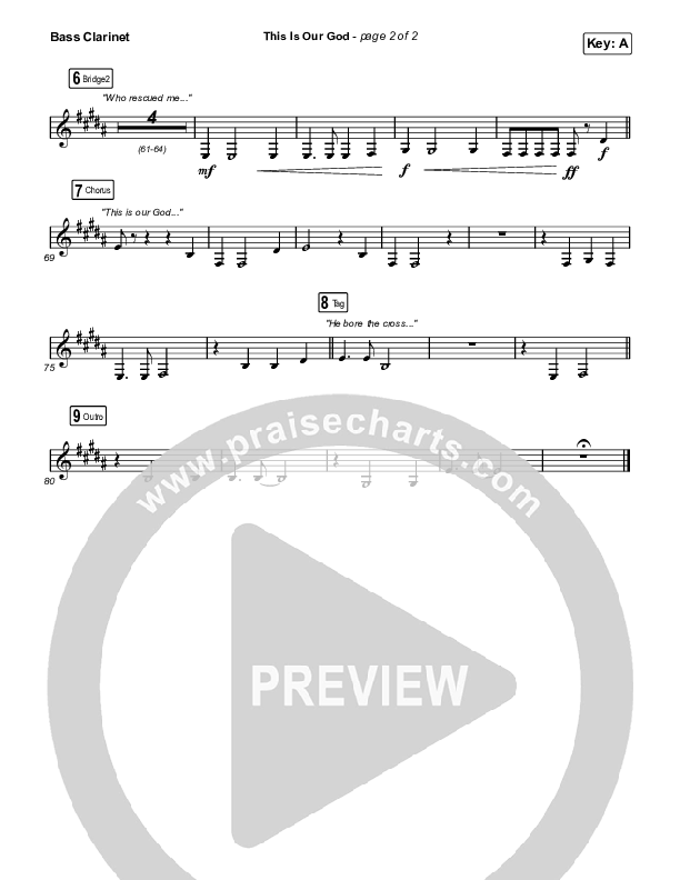 This Is Our God (Unison/2-Part) Bass Clarinet (Phil Wickham / Arr. Mason Brown)