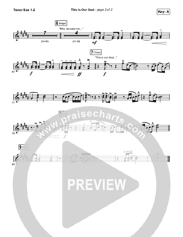 This Is Our God (Unison/2-Part) Tenor Sax 1/2 (Phil Wickham / Arr. Mason Brown)