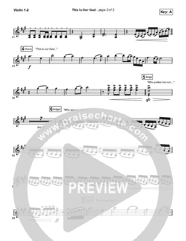 This Is Our God (Unison/2-Part) Violin 1/2 (Phil Wickham / Arr. Mason Brown)