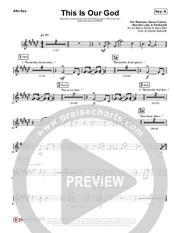 This Is Our God (Sing It Now) Sax Pack (Phil Wickham / Arr. Mason Brown)