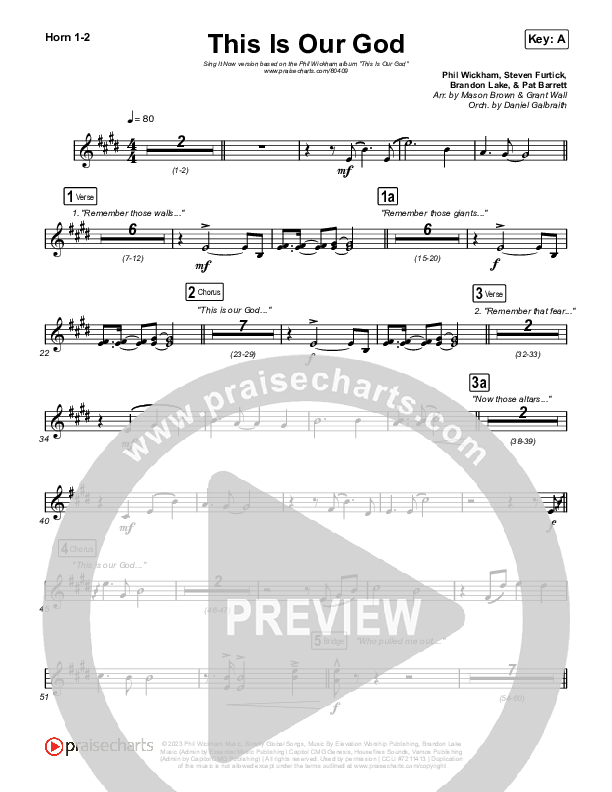 This Is Our God (Sing It Now) French Horn 1/2 (Phil Wickham / Arr. Mason Brown)