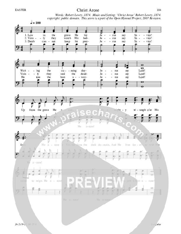 Christ Arose Hymn Sheet (SATB) (Traditional Hymn)