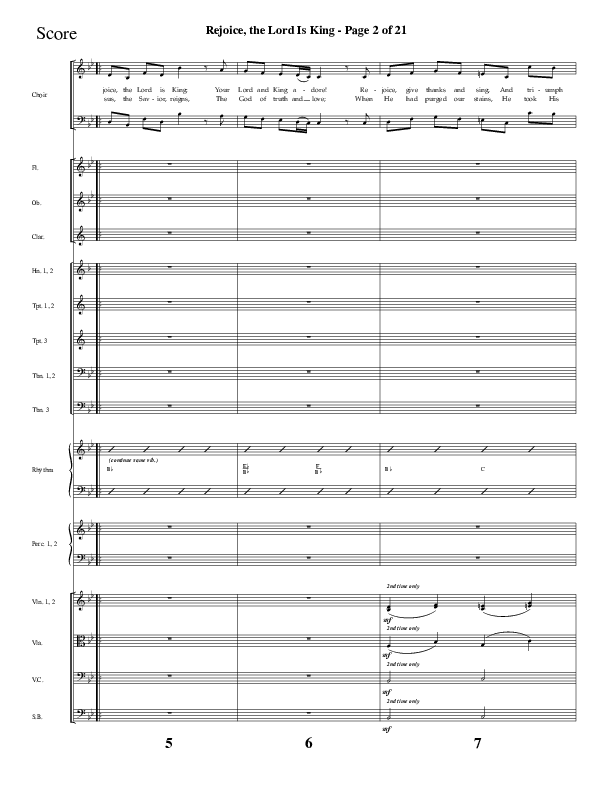 Rejoice The Lord Is King (Choral Anthem SATB) Conductor's Score (Lifeway Choral / Arr. Dave Williamson)