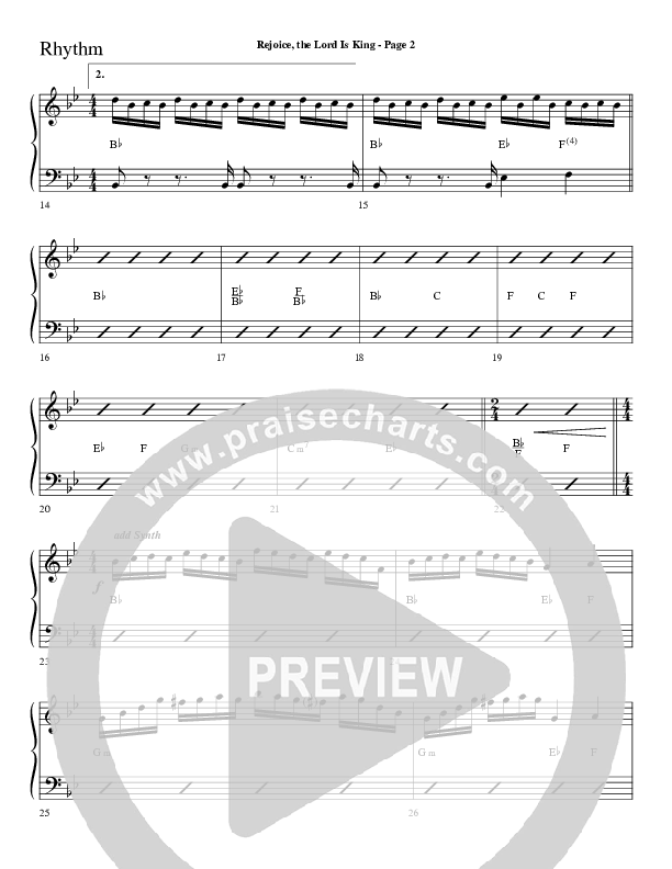 Rejoice The Lord Is King (Choral Anthem SATB) Lead Melody & Rhythm (Lifeway Choral / Arr. Dave Williamson)