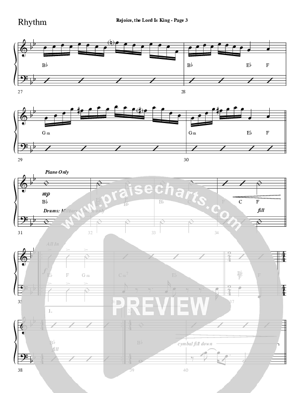 Rejoice The Lord Is King (Choral Anthem SATB) Lead Melody & Rhythm (Lifeway Choral / Arr. Dave Williamson)