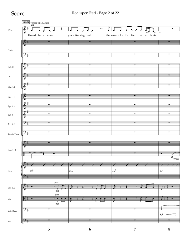 Red Upon Red (Choral Anthem SATB) Orchestration (Lifeway Choral / Arr. Eric Belvin)