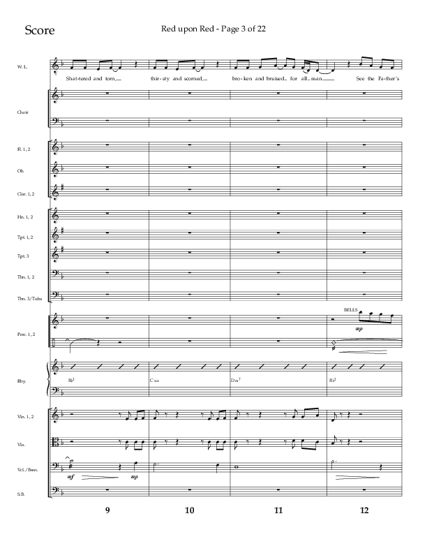 Red Upon Red (Choral Anthem SATB) Orchestration (Lifeway Choral / Arr. Eric Belvin)