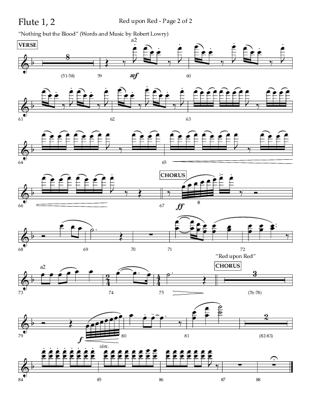 Red Upon Red (Choral Anthem SATB) Flute 1/2 (Lifeway Choral / Arr. Eric Belvin)