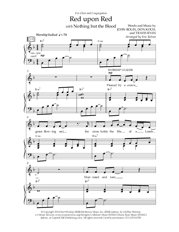 Red Upon Red (Choral Anthem SATB) Anthem (SATB/Piano) (Lifeway Choral / Arr. Eric Belvin)