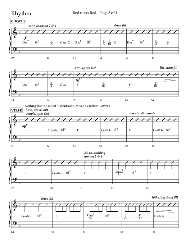 Red Upon Red (Choral Anthem SATB) Rhythm Chart (Lifeway Choral / Arr. Eric Belvin)