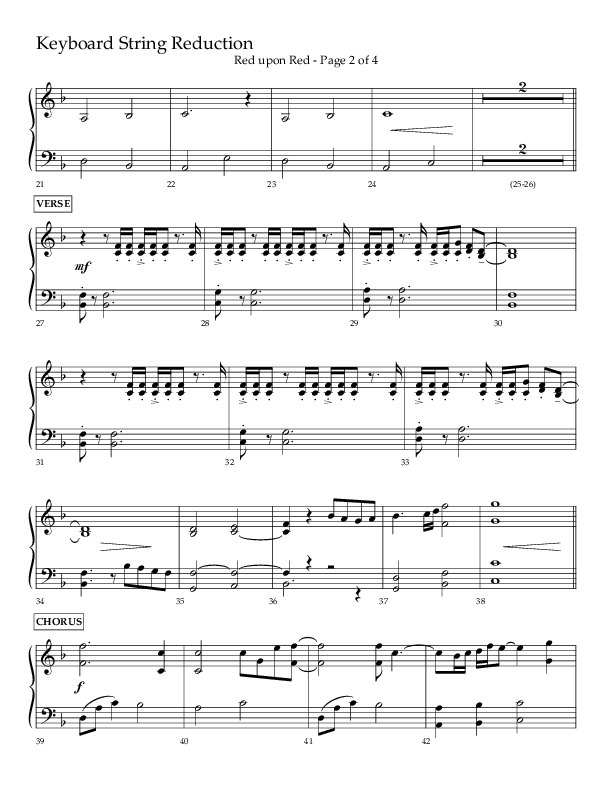 Red Upon Red (Choral Anthem SATB) String Reduction (Lifeway Choral / Arr. Eric Belvin)