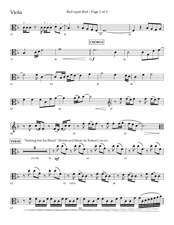 Red Upon Red (Choral Anthem SATB) Viola (Lifeway Choral / Arr. Eric Belvin)