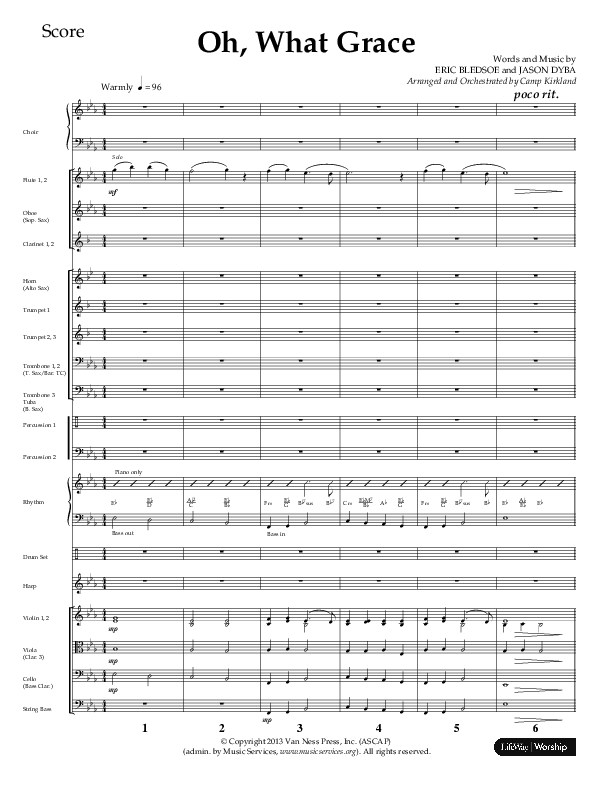 Oh What Grace (Choral Anthem SATB) Orchestration (Lifeway Choral / Arr. Camp Kirkland)