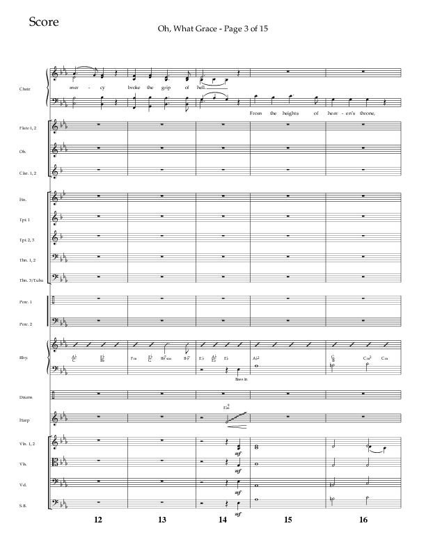 Oh What Grace (Choral Anthem SATB) Orchestration (Lifeway Choral / Arr. Camp Kirkland)