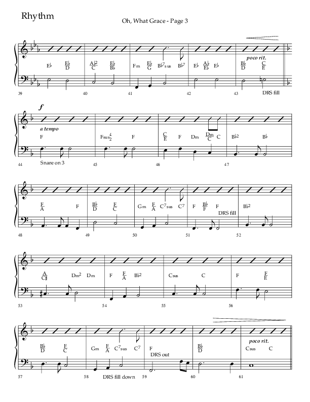 Oh What Grace (Choral Anthem SATB) Rhythm Chart (Lifeway Choral / Arr. Camp Kirkland)