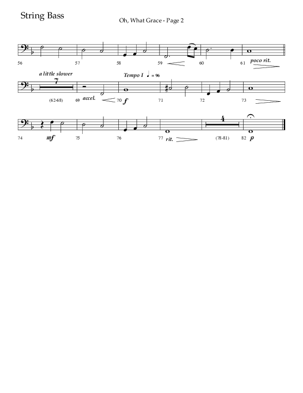 Oh What Grace (Choral Anthem SATB) String Bass (Lifeway Choral / Arr. Camp Kirkland)
